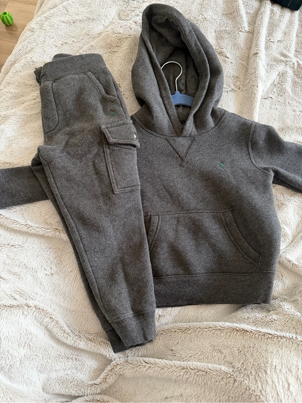Ralph Lauren Polo Boys Gray Fleece Hoodie & Jogger Pants